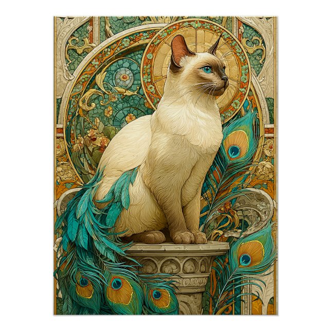 Pôster Art Nouveau Cat (Frente)