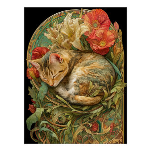 Pôster Art Nouveau Cat