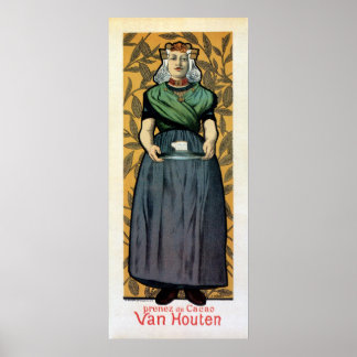 Pôster Art Nouveau Chocolate holandês e faixa vertical