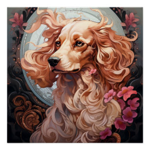 Pôster Art Nouveau Dog