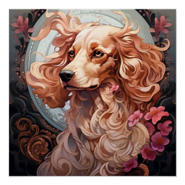 Pôster Art Nouveau Dog (Frente)
