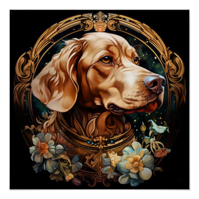 Pôster Art Nouveau Dog (Frente)