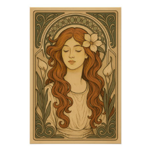 Pôster Art Nouveau Estilo Mulheres Arte