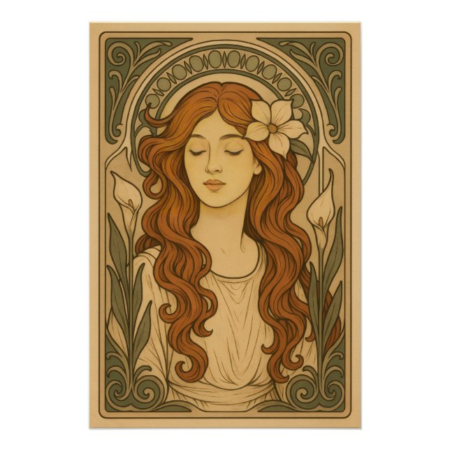 Pôster Art Nouveau Estilo Mulheres Arte (Frente)