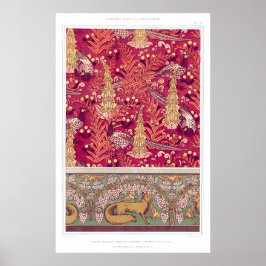 Poster Art nouveau fox faasant Foxglove verneuil