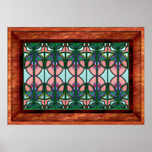 Poster Art Nouveau Frame Vidro Estreito (Frente)