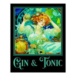 Pôster Art Nouveau Gin & Tonic