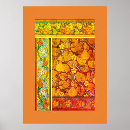 Poster Art nouveau, gourd floral, elegante, vinheta