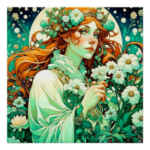 Pôster Art Nouveau Imbolc Celtic Primavera