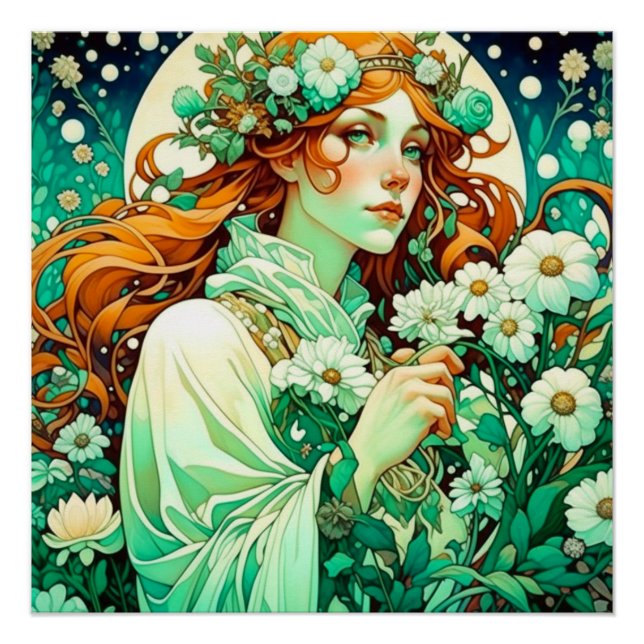 Pôster Art Nouveau Imbolc Celtic Primavera (Frente)