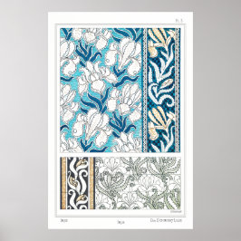 Poster Art nouveau iris lily floral art