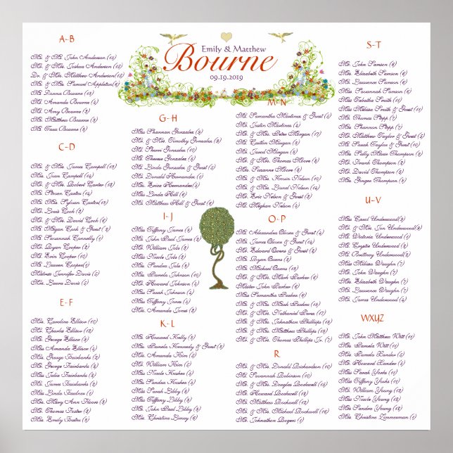 Pôster Art Nouveau Love Bird Wedding (Frente)