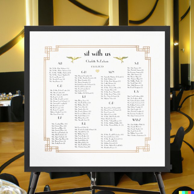 Poster Art Nouveau Love Bird Wedding (Criador carregado)