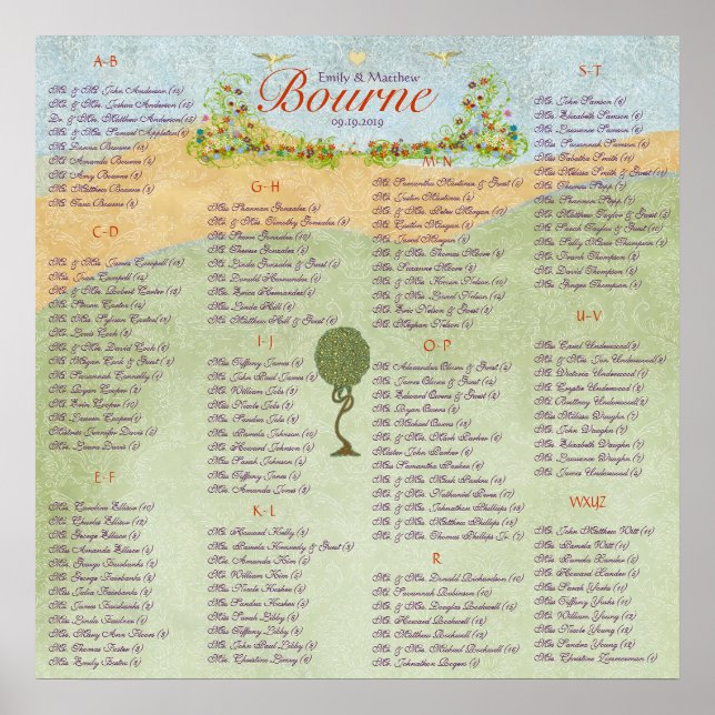 Pôster Art Nouveau Love Bird Wedding (Frente)