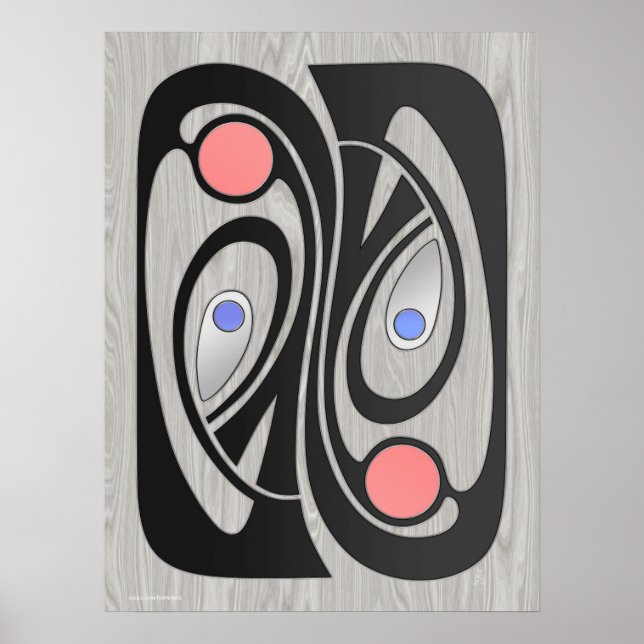 Pôster Art Nouveau Médio-Século MashUp 18x24 (Frente)