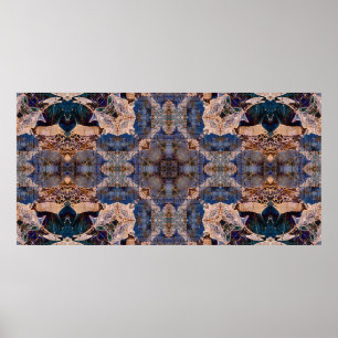 Poster art nouveau modelo geométrico de colheita ornamen