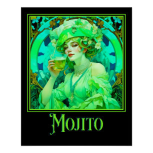 Pôster Art Nouveau Mojito