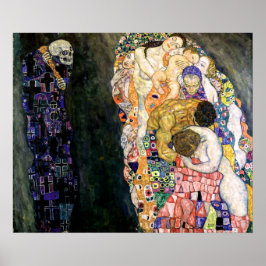 Poster Art Nouveau Morte e Vida por Gustav Klimt