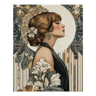 Pôster Art Nouveau Mulher