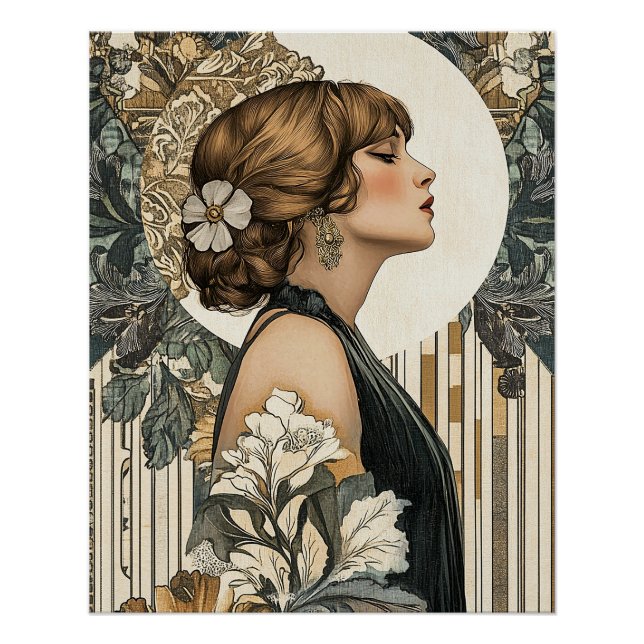 Pôster Art Nouveau Mulher (Frente)