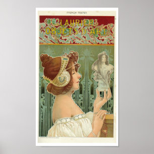 Poster Art nouveau mulher arte francesa por henri livemon