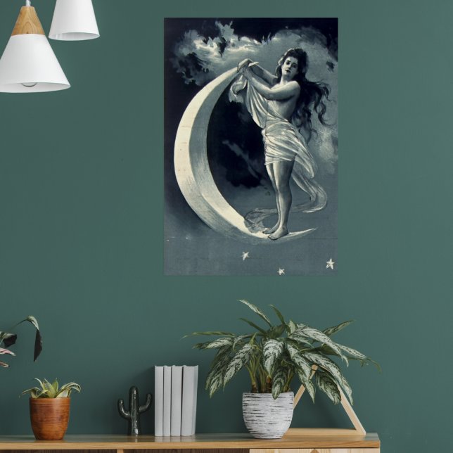 Poster Art Nouveau Mulher do Moon Crescente (Sala de Estar 1)