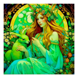 Pôster Art Nouveau Ostara Celtic Primavera
