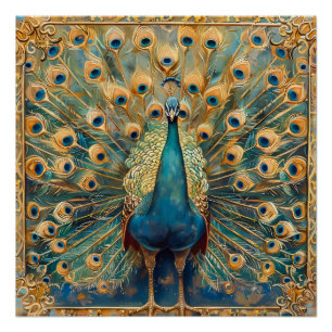 Pôster Art Nouveau Peacock