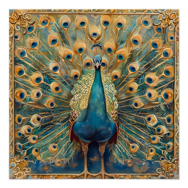 Pôster Art Nouveau Peacock (Frente)