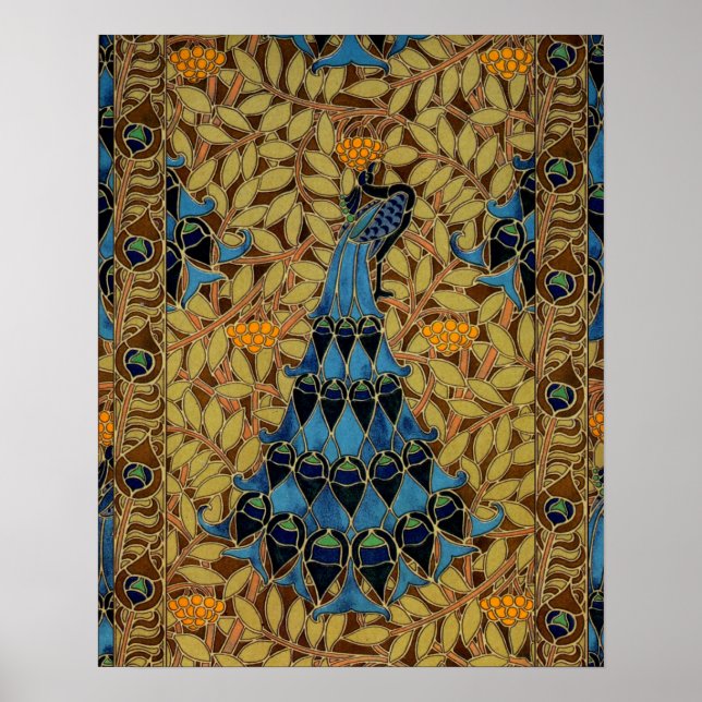 Pôster Art Nouveau Peacock (Frente)