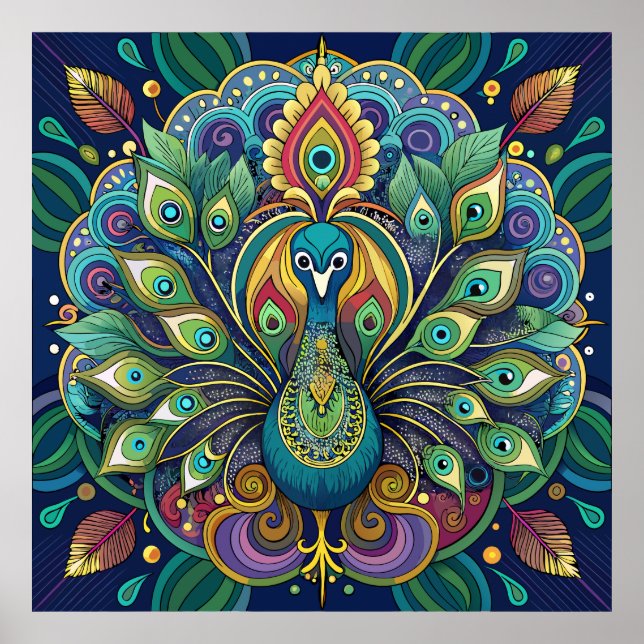 Poster Art Nouveau Peacock Glamor (Frente)