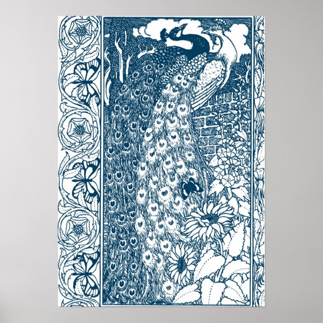 Poster Art Nouveau Peacocks (Frente)