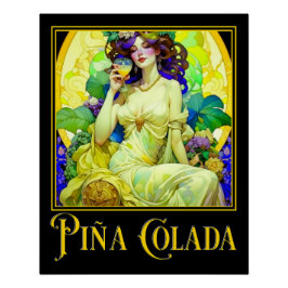 Pôster Art Nouveau Pina Colada