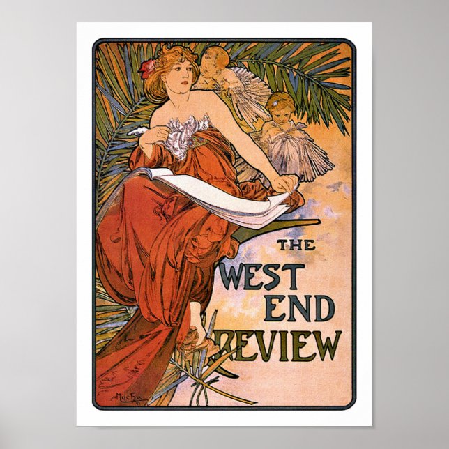 Pôster Art Nouveau Poster: Mucha - West End Review (Frente)