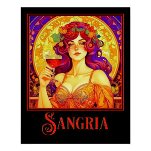 Pôster Art Nouveau Sangria