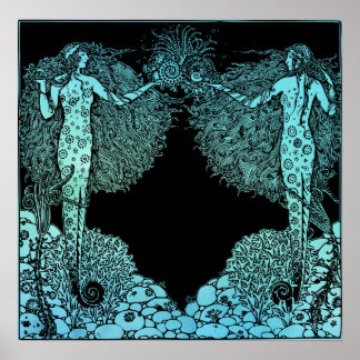 Poster Art Nouveau Sereias do Mar