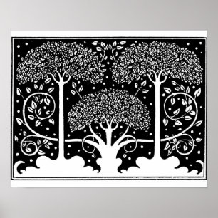 Pôster Art Nouveau Tree Beardsley Pattern
