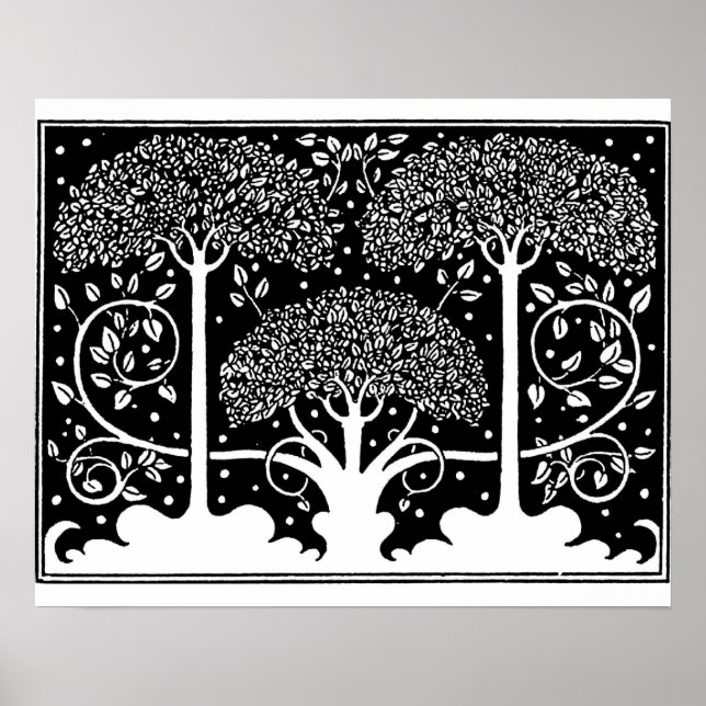 Pôster Art Nouveau Tree Beardsley Pattern (Frente)