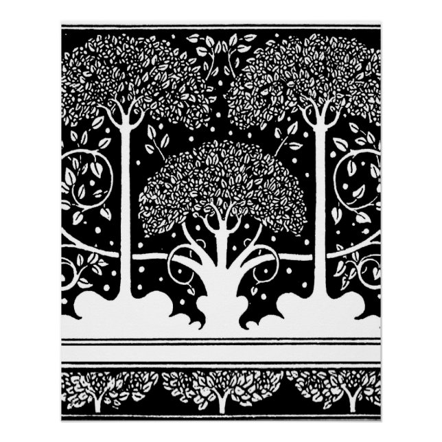 Pôster Art Nouveau Tree Beardsley Pattern (Frente)