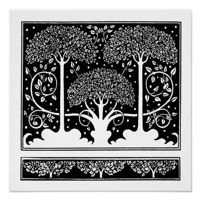Pôster Art Nouveau Tree Beardsley Pattern (Frente)