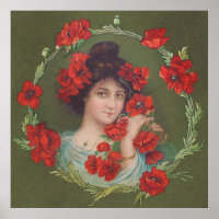 Art Nouveau Victorian Poppy Gibson Girl Archival