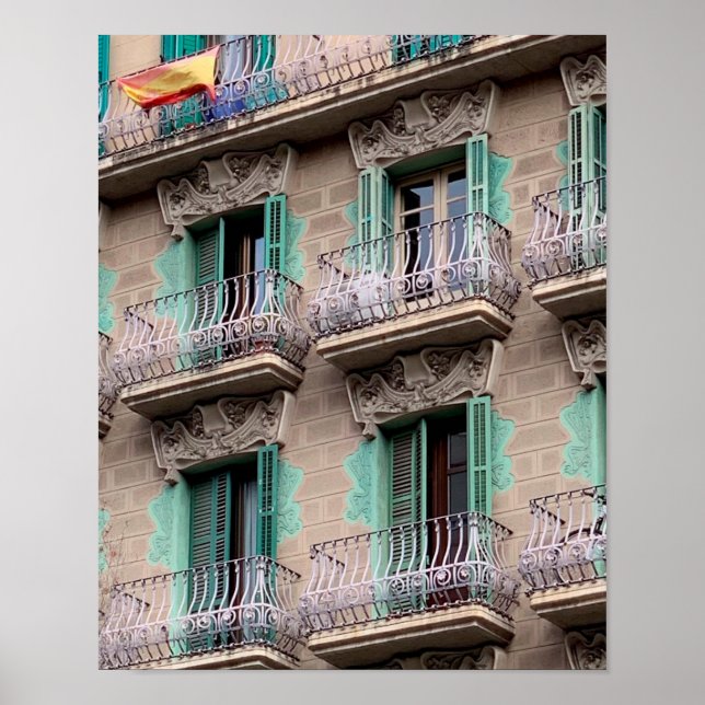 Poster Art Nouveau Windows - Barcelona, Espanha Jigseru P (Frente)