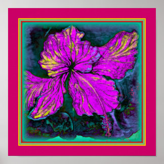 Poster ART-ON-CANVAS. "Hibiscus Hovering"