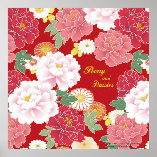 Poster Art Poster"Peony and chrysanthemum"