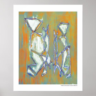 Pôster Arte abstracta colorida MC Belkadi 16x20 do casal