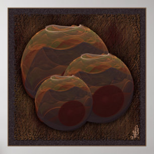 Pôster Arte abstracta da cerâmica do Fractal dos oásis