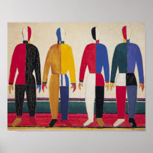 Poster Arte abstracta geométrica "desportistas" Malevich