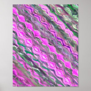 Poster Arte abstracta Pastel do giz do rosa e do verde