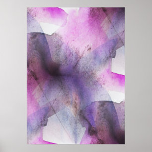 Poster arte abstracta sem emenda do roxo do cubism