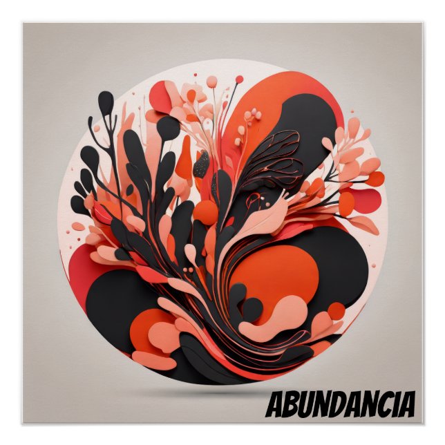 Pôster Arte Abstracto Tropical Abundancia Natural (Frente)